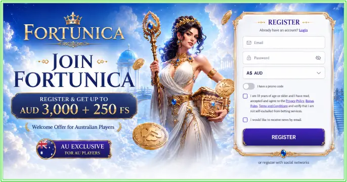 Fortunica Casino login banner